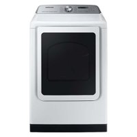 Samsung - Open Box 7.4 Cu. Ft. Smart Electric Dryer with Steam and Pet Care Dry - White - Front_Zoom