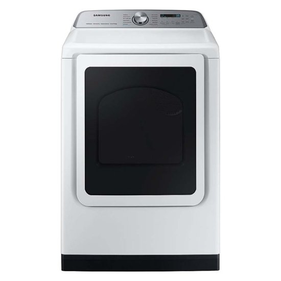 Front Zoom. Samsung - Open Box 7.4 Cu. Ft. Smart Gas Dryer with Steam and Pet Care Dry - White.