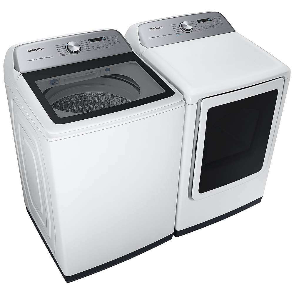 Alt View 19. Samsung - Open Box 7.4 Cu. Ft. Smart Gas Dryer with Steam and Pet Care Dry - White.