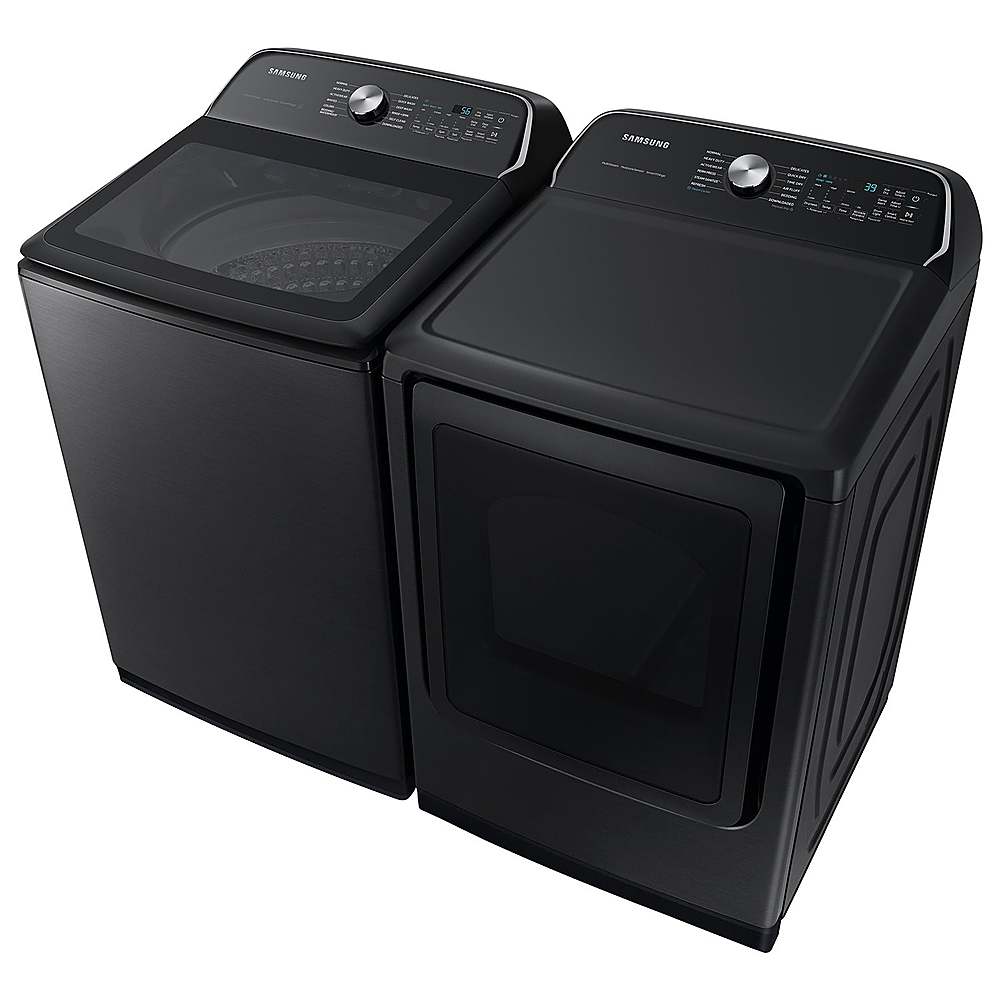 Alt View 19. Samsung - Open Box 5.4 Cu. Ft. High-Efficiency Smart Top Load Washer with ActiveWave Agitator - Brushed Black.
