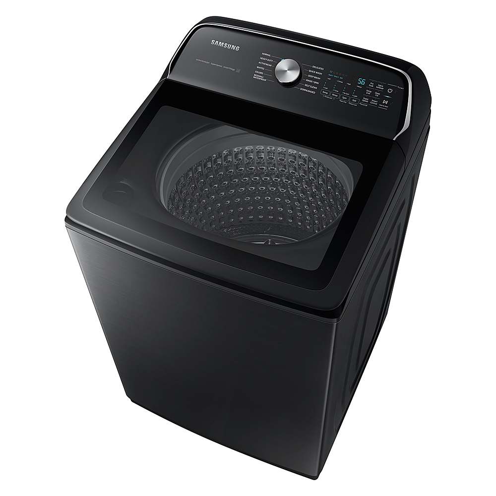 Alt View 12. Samsung - Open Box 5.5 Cu. Ft. High-Efficiency Smart Top Load Washer with Super Speed Wash - Brushed Black.