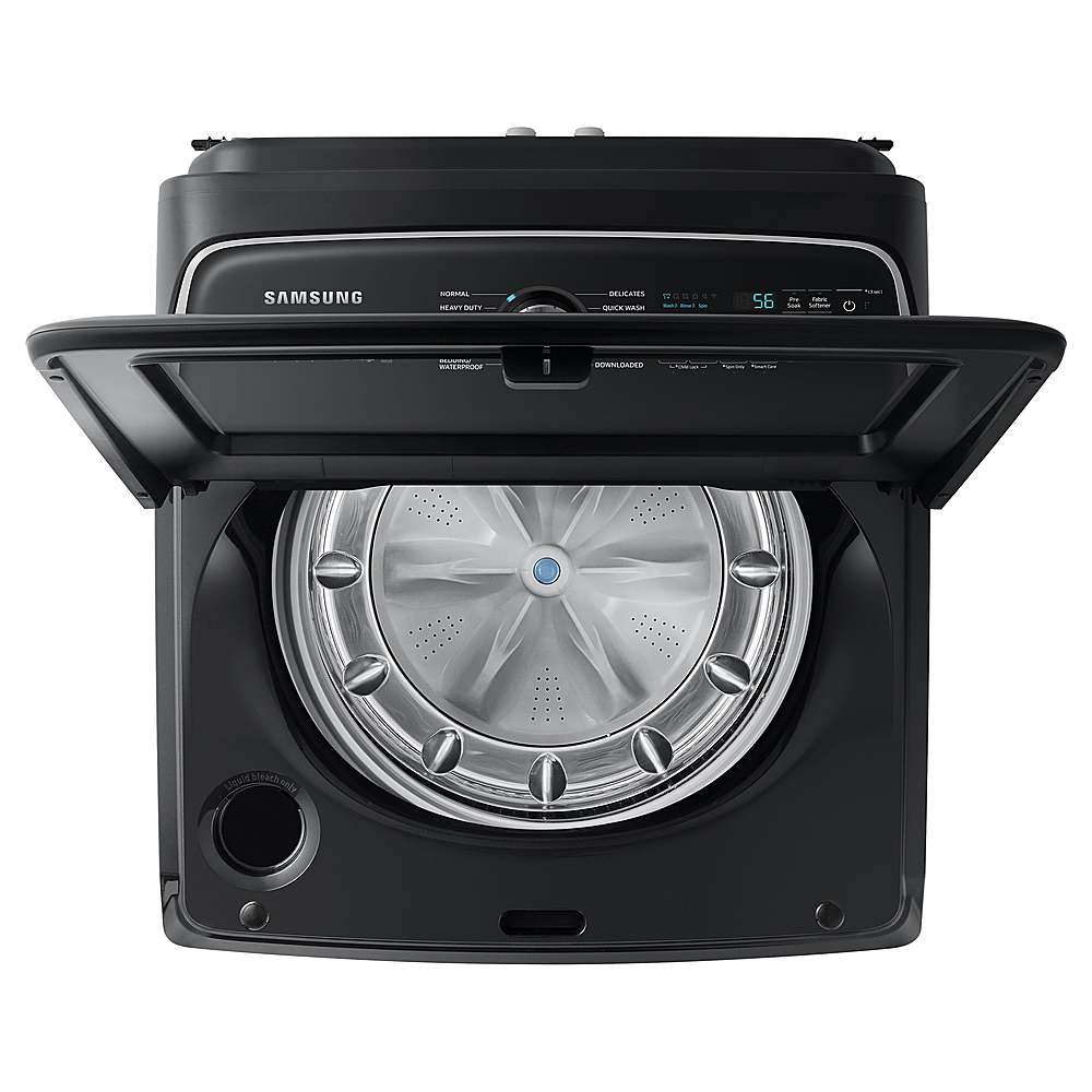 Alt View 13. Samsung - Open Box 5.5 Cu. Ft. High-Efficiency Smart Top Load Washer with Super Speed Wash - Brushed Black.