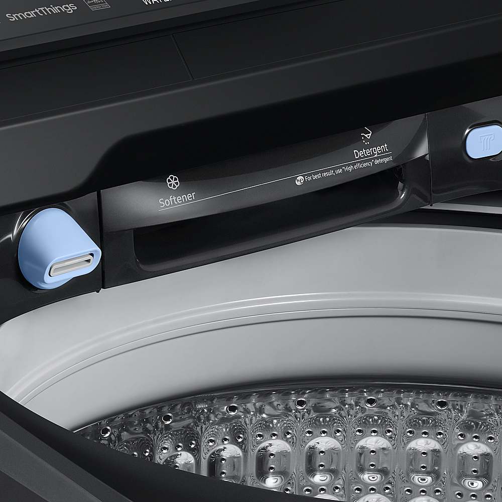 Alt View 15. Samsung - Open Box 5.5 Cu. Ft. High-Efficiency Smart Top Load Washer with Super Speed Wash - Brushed Black.