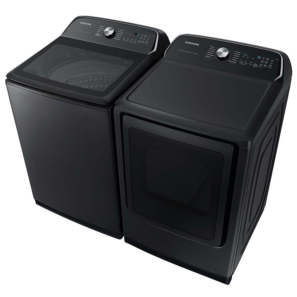 Alt View 20. Samsung - Open Box 5.5 Cu. Ft. High-Efficiency Smart Top Load Washer with Super Speed Wash - Brushed Black.
