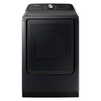 Samsung - Open Box 7.4 Cu. Ft. Smart Electric Dryer with Steam Sanitize+ - Black - Front_Zoom