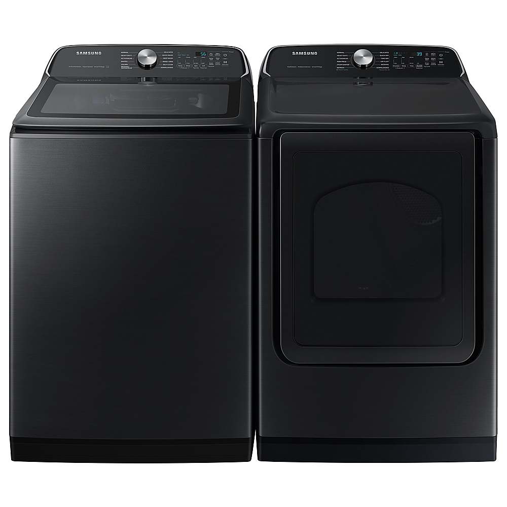 Alt View 18. Samsung - Open Box 7.4 Cu. Ft. Smart Gas Dryer with Steam Sanitize+ - Black.