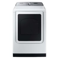 Samsung - Open Box 7.4 Cu. Ft. Smart Electric Dryer with Steam Sanitize+ - White - Front_Zoom