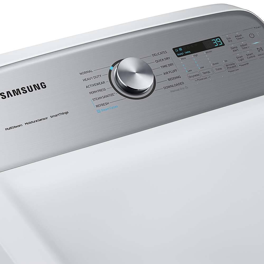 Alt View 15. Samsung - Open Box 7.4 Cu. Ft. Smart Gas Dryer with Steam Sanitize+ - White.