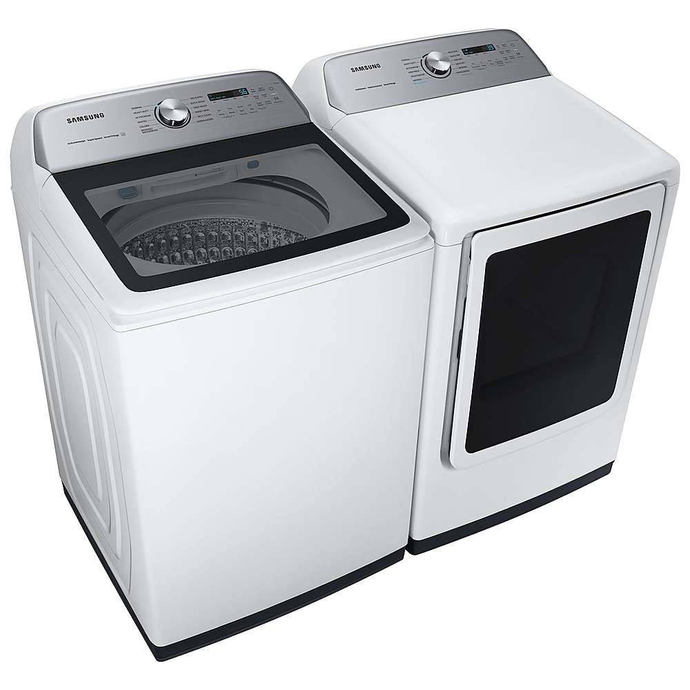 Alt View 19. Samsung - Open Box 7.4 Cu. Ft. Smart Gas Dryer with Steam Sanitize+ - White.