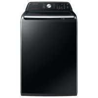 Samsung - Open Box 4.6 Cu. Ft. High-Efficiency Smart Top Load Washer with ActiveWave Agitator - Black - Front_Zoom