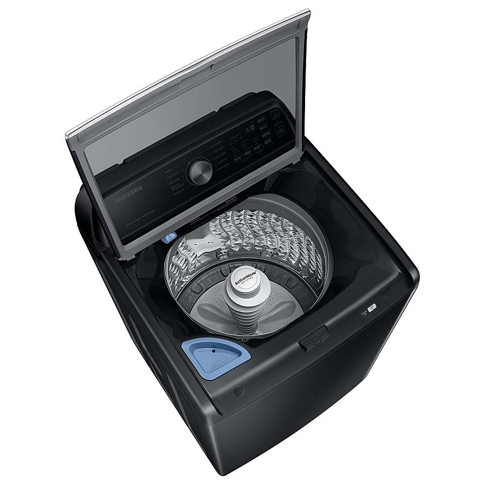 Alt View 12. Samsung - Open Box 4.6 Cu. Ft. High-Efficiency Smart Top Load Washer with ActiveWave Agitator - Black.
