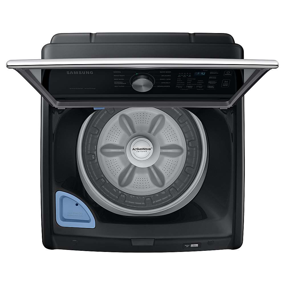 Alt View 14. Samsung - Open Box 4.6 Cu. Ft. High-Efficiency Smart Top Load Washer with ActiveWave Agitator - Black.