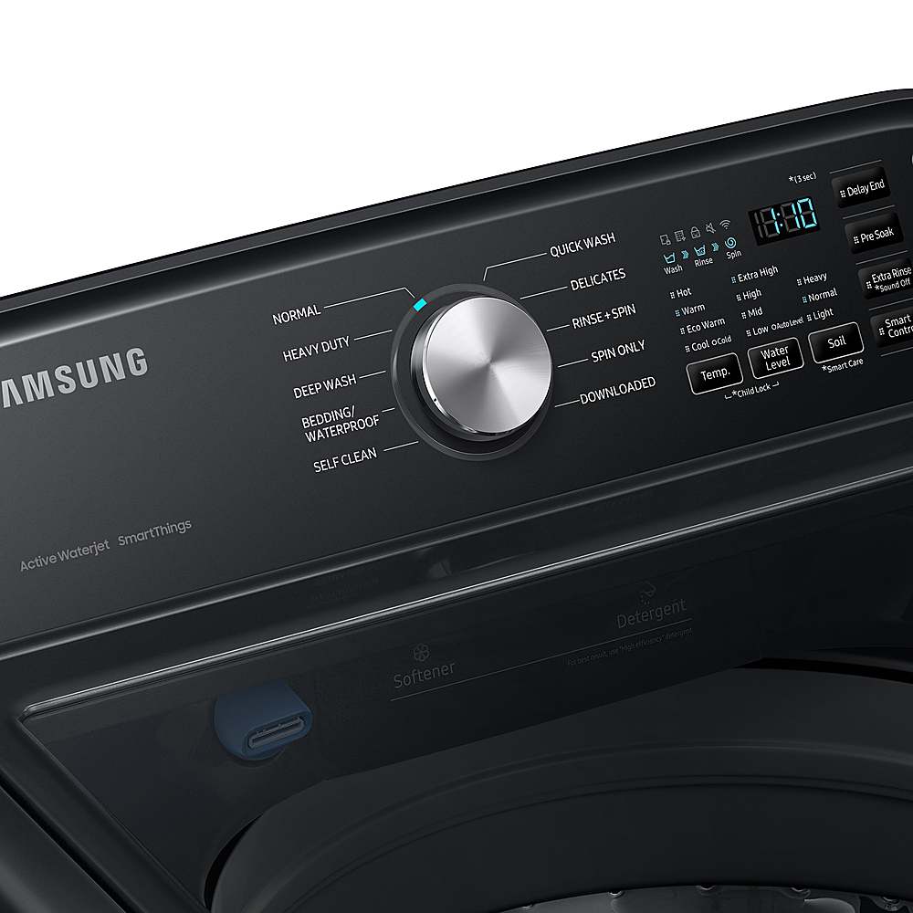 Alt View 17. Samsung - Open Box 4.6 Cu. Ft. High-Efficiency Smart Top Load Washer with ActiveWave Agitator - Black.
