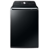 Samsung - Open Box 4.7 Cu. Ft. High-Efficiency Smart Top Load Washer with Active WaterJet - Black - Front_Zoom
