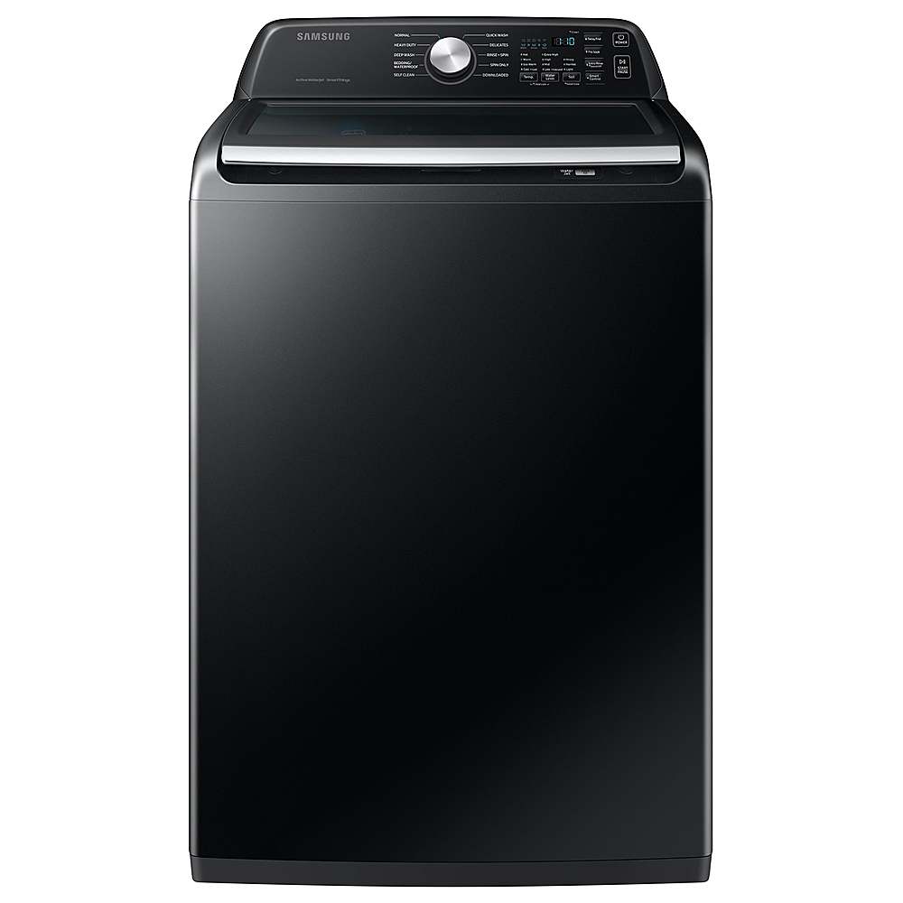 Samsung - Open Box 4.7 Cu. Ft. High-Efficiency Smart Top Load Washer with Active WaterJet - Black