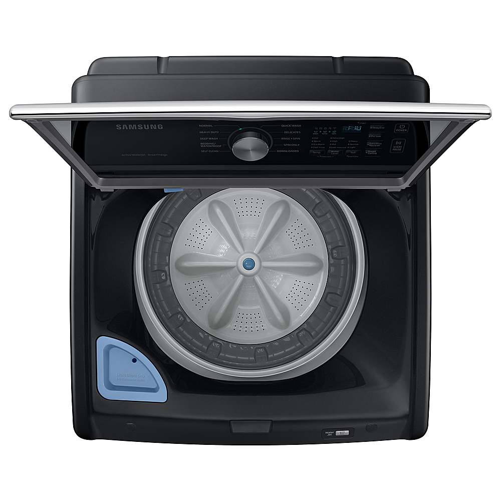 Alt View 14. Samsung - Open Box 4.7 Cu. Ft. High-Efficiency Smart Top Load Washer with Active WaterJet - Black.