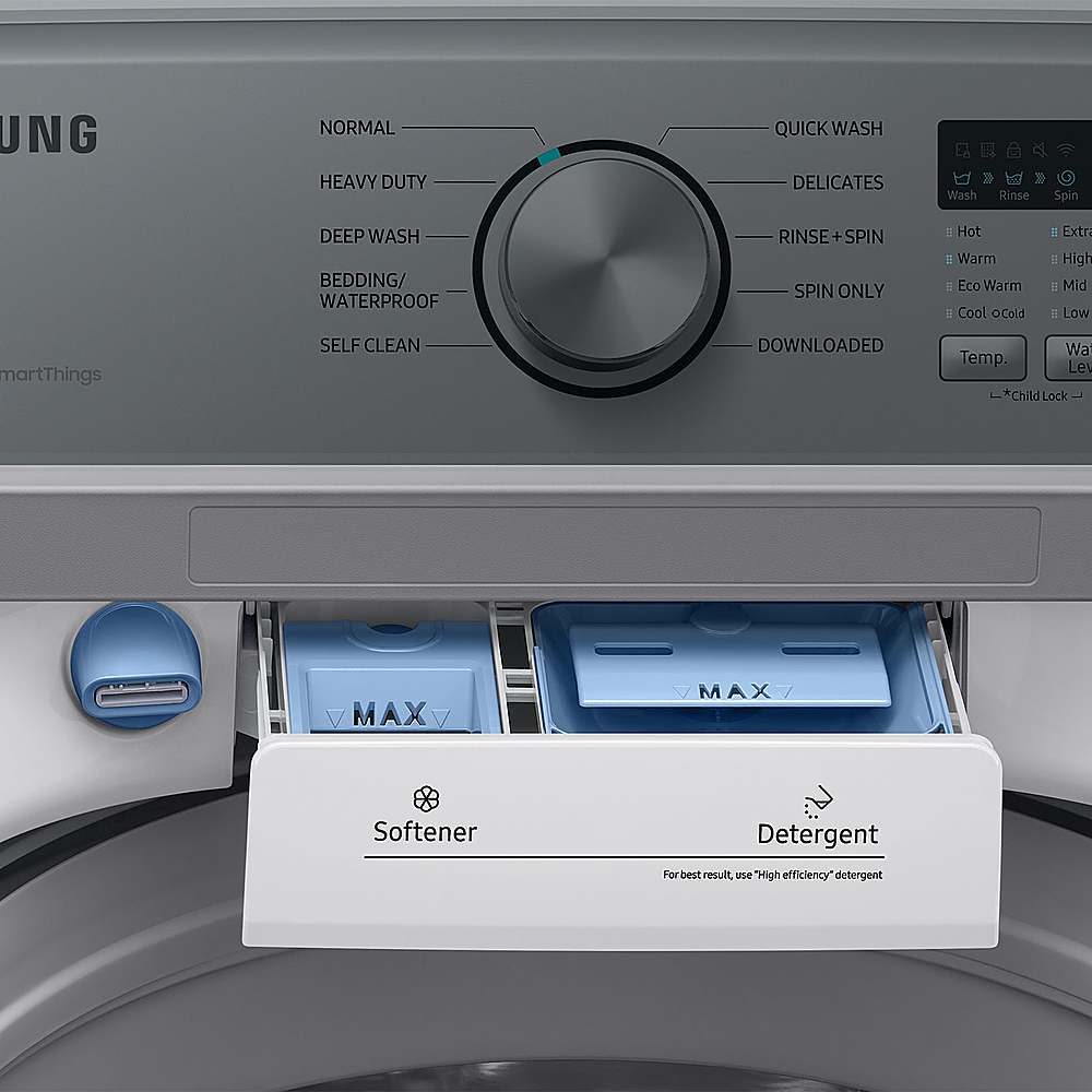 Alt View 17. Samsung - Open Box 4.6 Cu. Ft. High-Efficiency Smart Top Load Washer with ActiveWave Agitator - White.