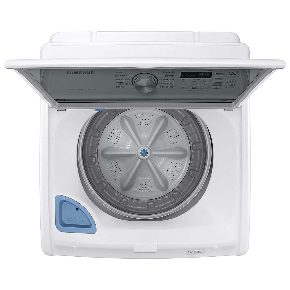 Alt View 14. Samsung - Open Box 4.7 Cu. Ft. High-Efficiency Smart Top Load Washer with Active WaterJet - White.