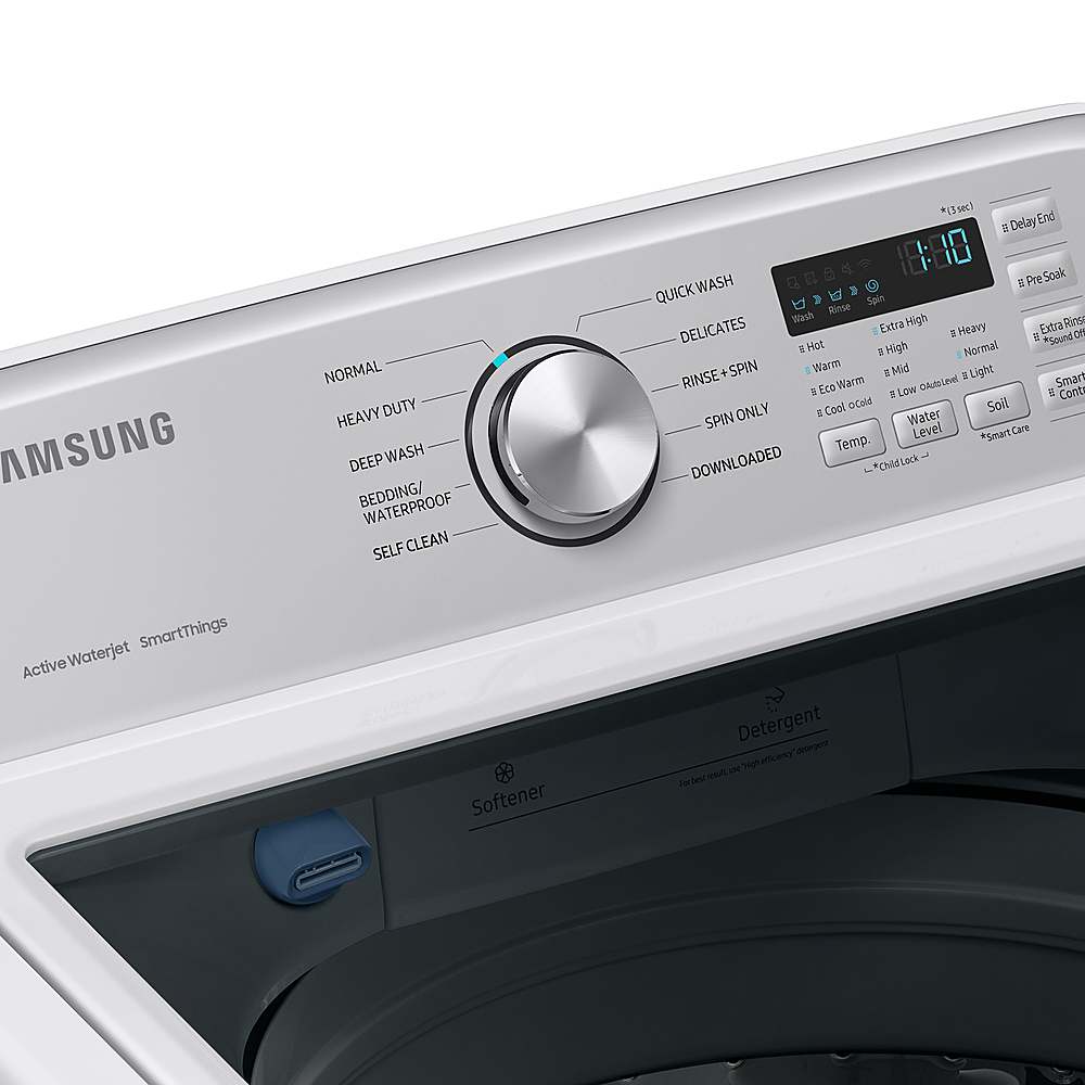Alt View 18. Samsung - Open Box 4.7 Cu. Ft. High-Efficiency Smart Top Load Washer with Active WaterJet - White.