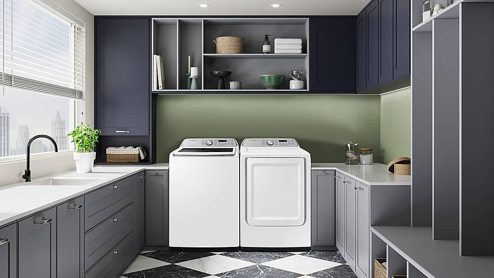 Alt View 19. Samsung - Open Box 7.4 Cu. Ft. Smart Gas Dryer with Sensor Dry - White.