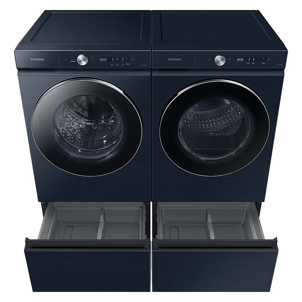Alt View 22. Samsung - Open Box BESPOKE 7.8 Cu. Ft. Stackable Smart Electric Dryer with Steam and Ventless Hybrid Heat Pump - Brushed Navy.