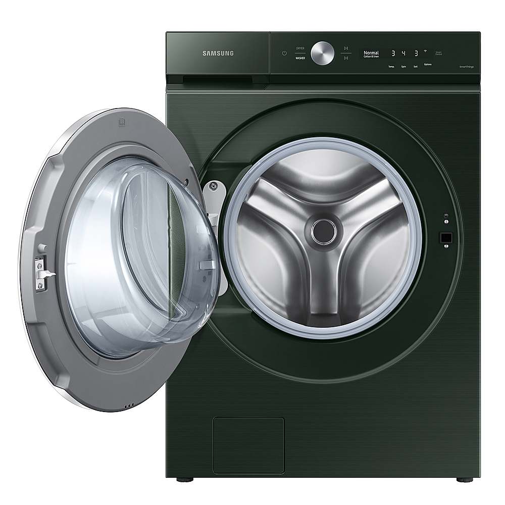 Alt View 18. Samsung - Open Box BESPOKE 5.3 Cu. Ft. High-Efficiency Stackable Smart Front Load Washer with Steam and AI OptiWash - Forest Green.