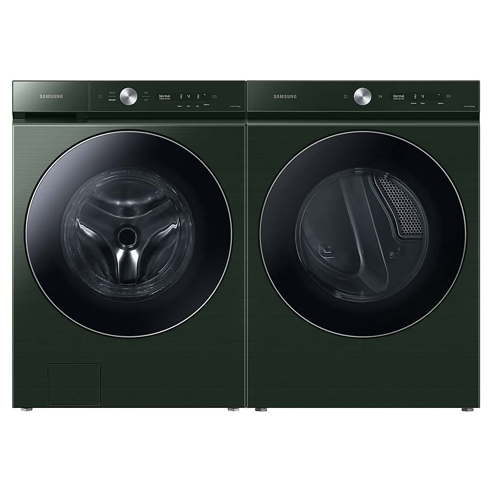 Alt View 19. Samsung - Open Box BESPOKE 5.3 Cu. Ft. High-Efficiency Stackable Smart Front Load Washer with Steam and AI OptiWash - Forest Green.