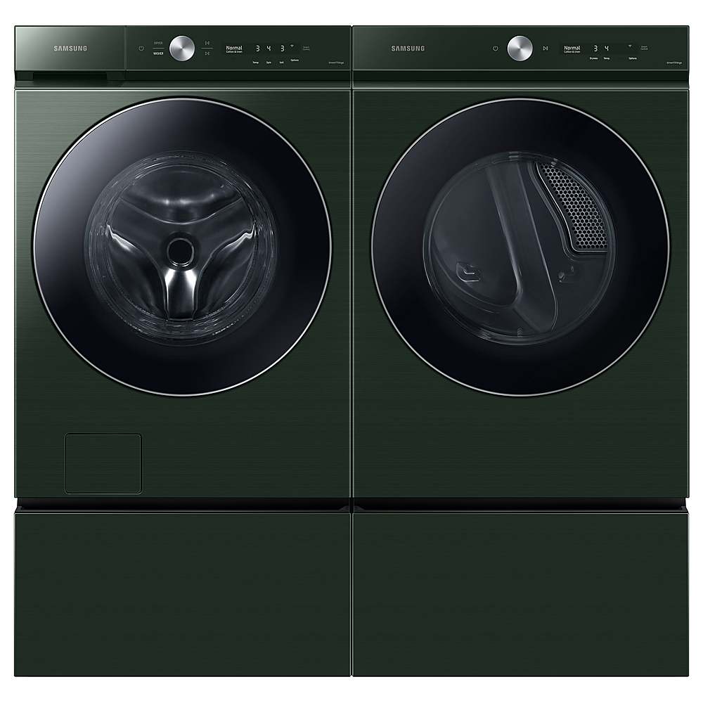 Alt View 20. Samsung - Open Box BESPOKE 5.3 Cu. Ft. High-Efficiency Stackable Smart Front Load Washer with Steam and AI OptiWash - Forest Green.
