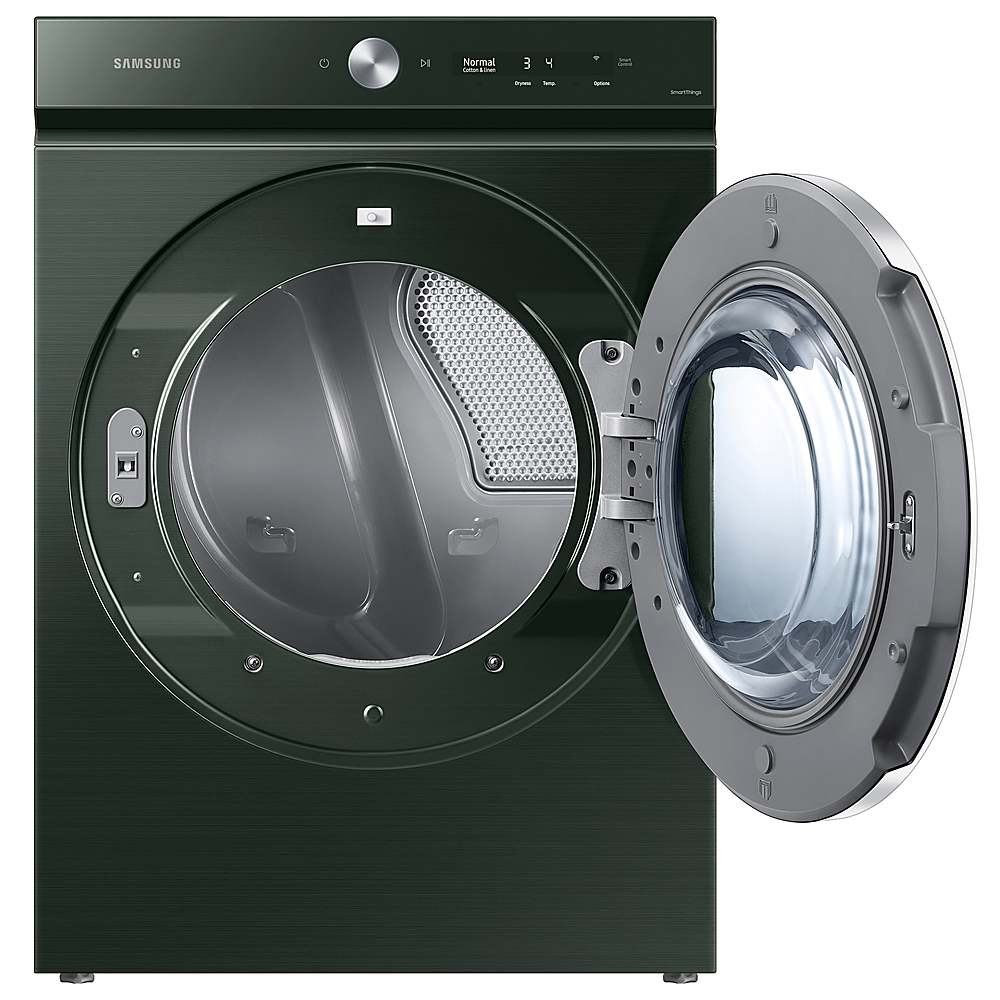 Alt View 18. Samsung - Open Box BESPOKE 7.6 Cu. Ft. Stackable Smart Electric Dryer with Steam and AI Optimal Dry - Forest Green.