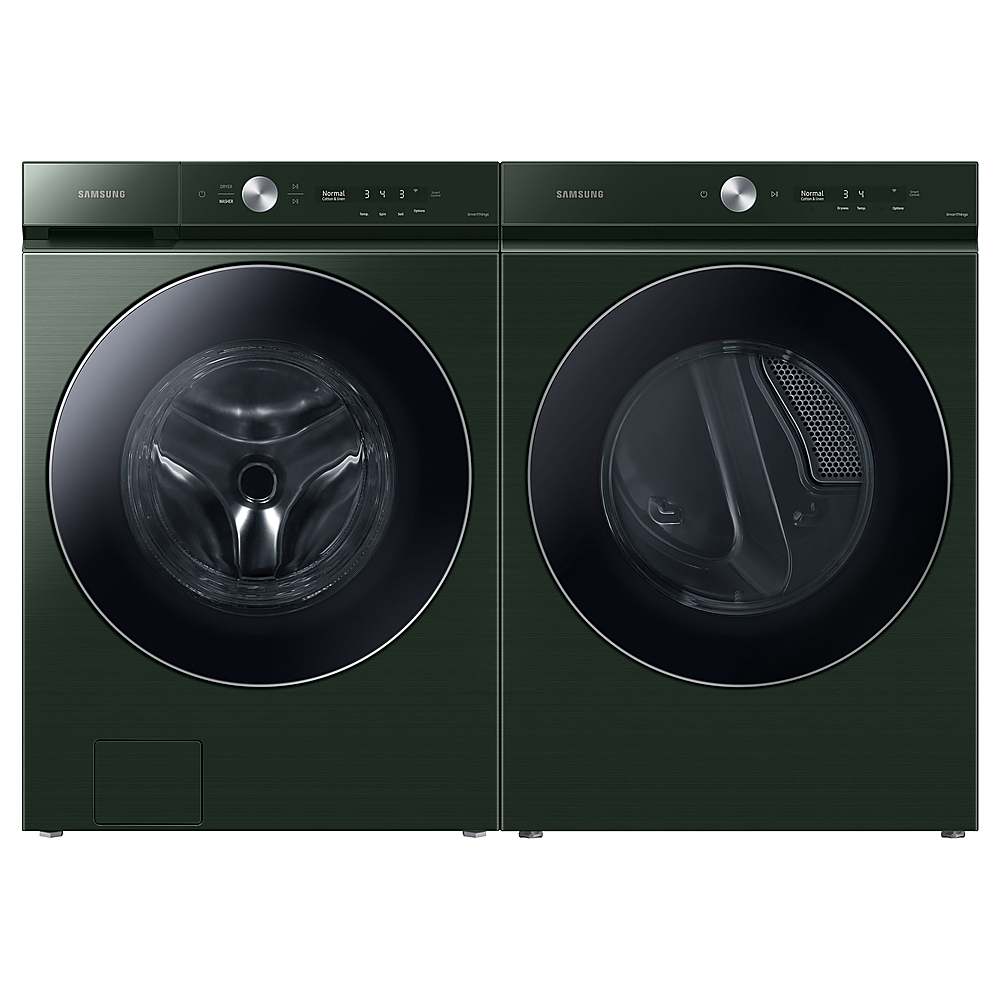 Alt View 19. Samsung - Open Box BESPOKE 7.6 Cu. Ft. Stackable Smart Electric Dryer with Steam and AI Optimal Dry - Forest Green.