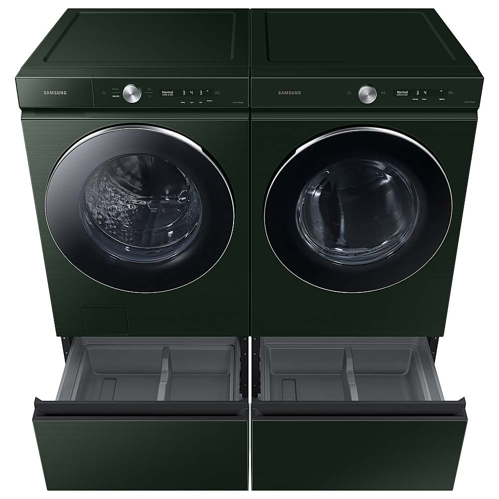 Alt View 15. Samsung - Open Box BESPOKE 7.6 Cu. Ft. Stackable Smart Gas Dryer with Steam and AI Optimal Dry - Forest Green.