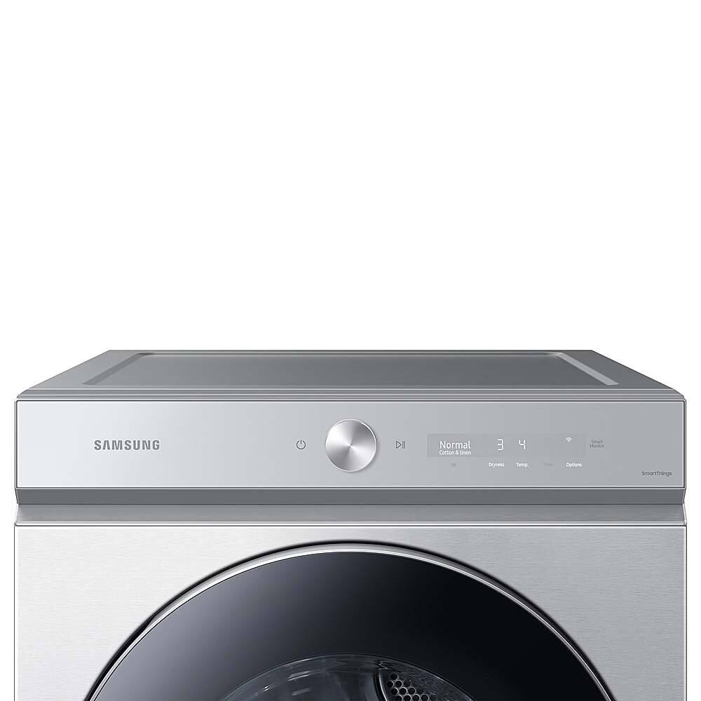Alt View 11. Samsung - Open Box BESPOKE 7.6 Cu. Ft. Stackable Smart Gas Dryer with Steam and AI Optimal Dry - Silver Steel.