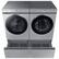 Alt View 23. Samsung - Open Box BESPOKE 7.6 Cu. Ft. Stackable Smart Gas Dryer with Steam and AI Optimal Dry - Silver Steel.