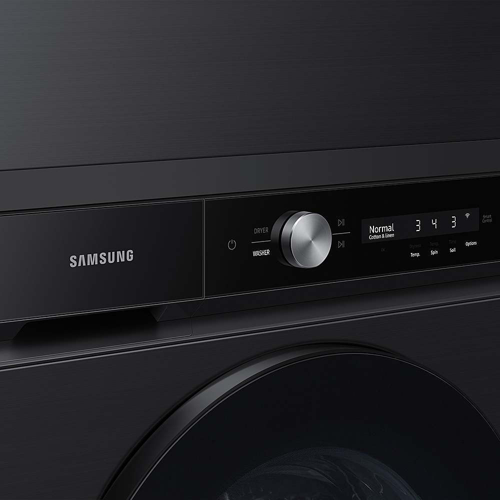 Alt View 20. Samsung - Open Box BESPOKE 7.6 Cu. Ft. Stackable Smart Gas Dryer with Steam and Super Speed Dry - Brushed Black.