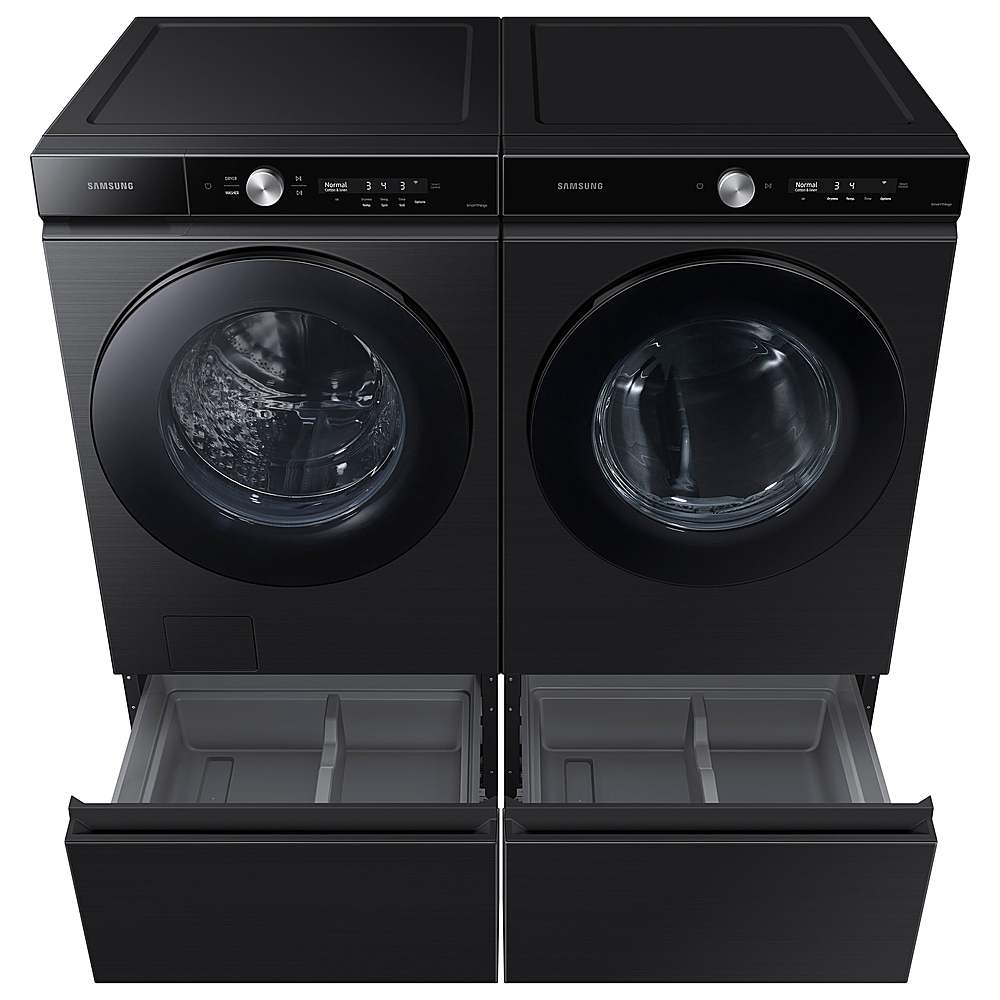 Alt View 23. Samsung - Open Box BESPOKE 7.6 Cu. Ft. Stackable Smart Gas Dryer with Steam and Super Speed Dry - Brushed Black.