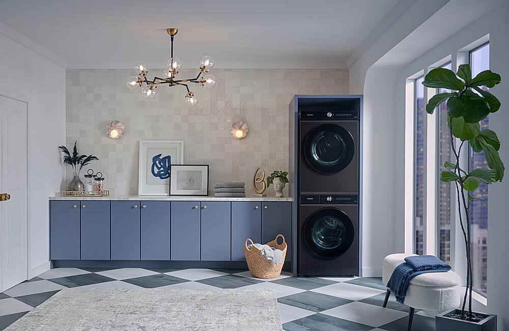 Alt View 25. Samsung - Open Box BESPOKE 7.6 Cu. Ft. Stackable Smart Gas Dryer with Steam and Super Speed Dry - Brushed Black.