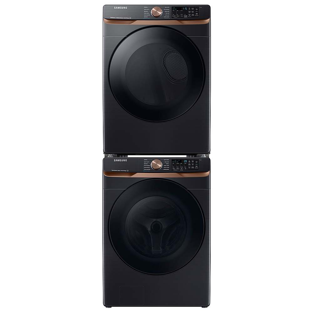 Alt View 19. Samsung - Open Box 7.5 Cu. Ft. Stackable Smart Gas Dryer with Steam and Sensor Dry - Brushed Black.