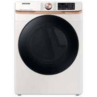 Samsung - Open Box 7.5 Cu. Ft. Stackable Smart Electric Dryer with Steam and Sensor Dry - Ivory - Front_Zoom