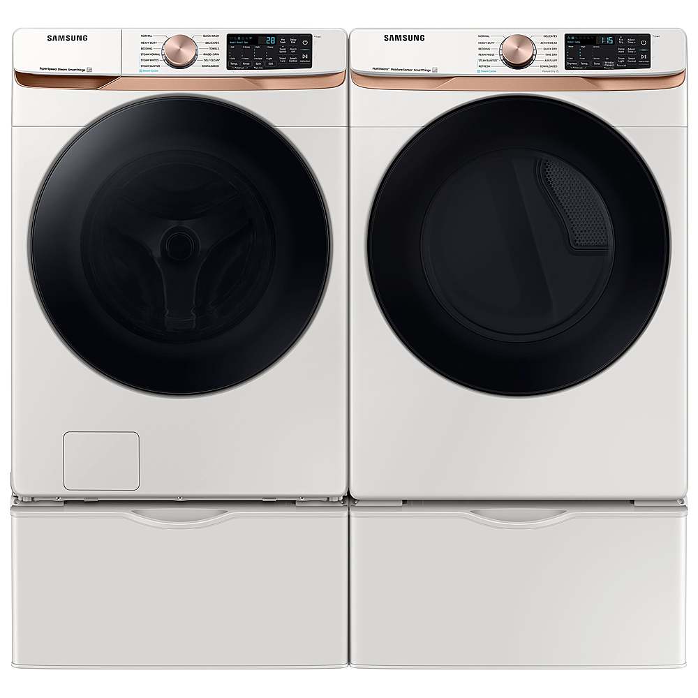 Alt View 16. Samsung - Open Box 7.5 Cu. Ft. Stackable Smart Electric Dryer with Steam and Sensor Dry - Ivory.