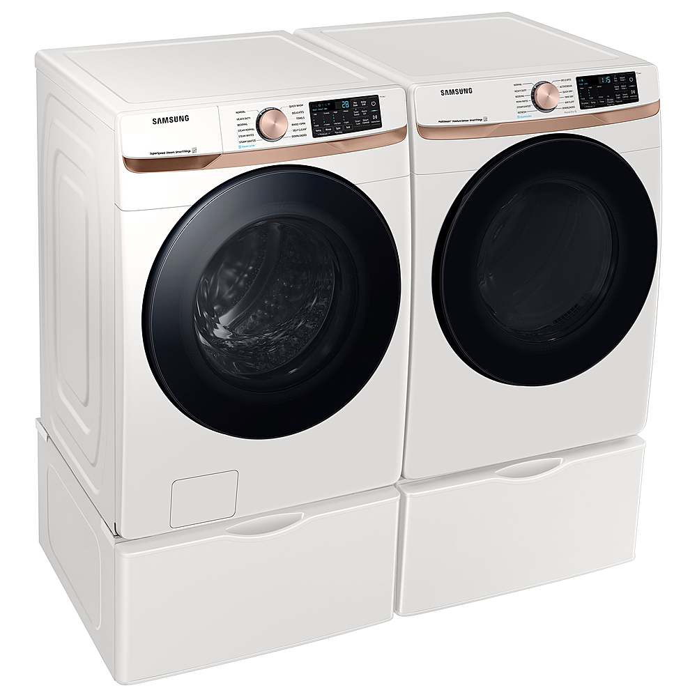 Alt View 19. Samsung - Open Box 7.5 Cu. Ft. Stackable Smart Electric Dryer with Steam and Sensor Dry - Ivory.
