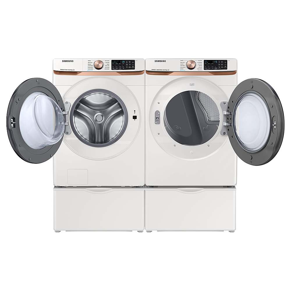 Alt View 21. Samsung - Open Box 7.5 Cu. Ft. Stackable Smart Electric Dryer with Steam and Sensor Dry - Ivory.