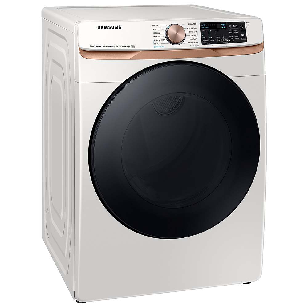 Alt View 12. Samsung - Open Box 7.5 Cu. Ft. Stackable Smart Gas Dryer with Steam and Sensor Dry - Ivory.