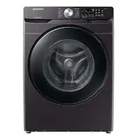 Samsung - Open Box 5.1 Cu. Ft. High-Efficiency Stackable Smart Front Load Washer with Vibration Reduction Technology+ - Brushed Black - Front_Zoom