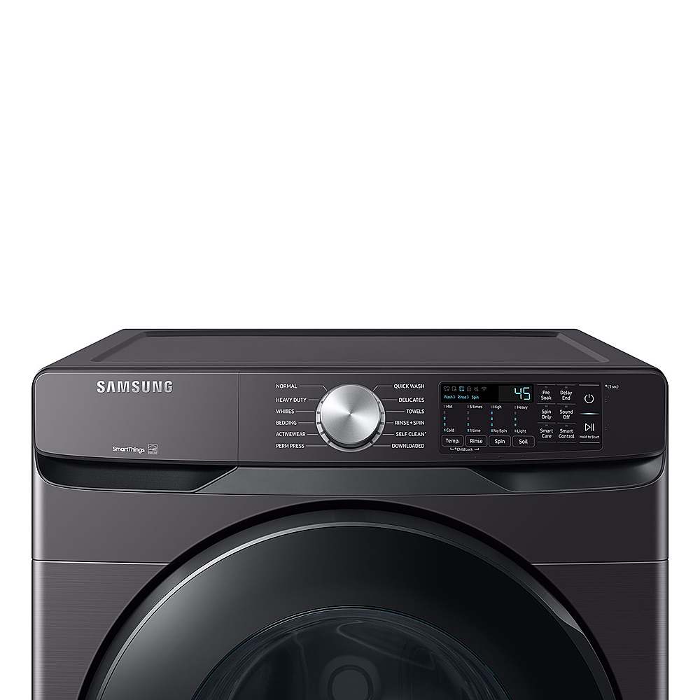 Alt View 11. Samsung - Open Box 5.1 Cu. Ft. High-Efficiency Stackable Smart Front Load Washer with Vibration Reduction Technology+ - Brushed Black.