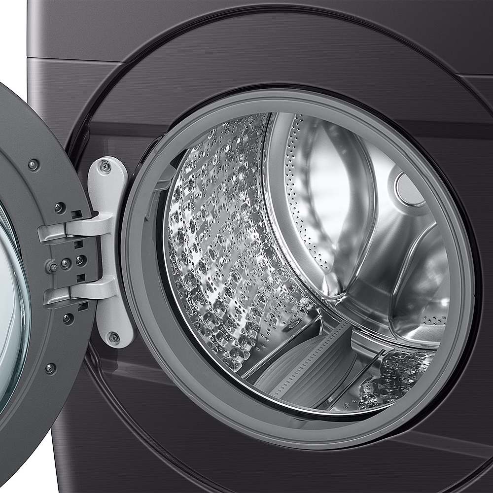 Alt View 16. Samsung - Open Box 5.1 Cu. Ft. High-Efficiency Stackable Smart Front Load Washer with Vibration Reduction Technology+ - Brushed Black.