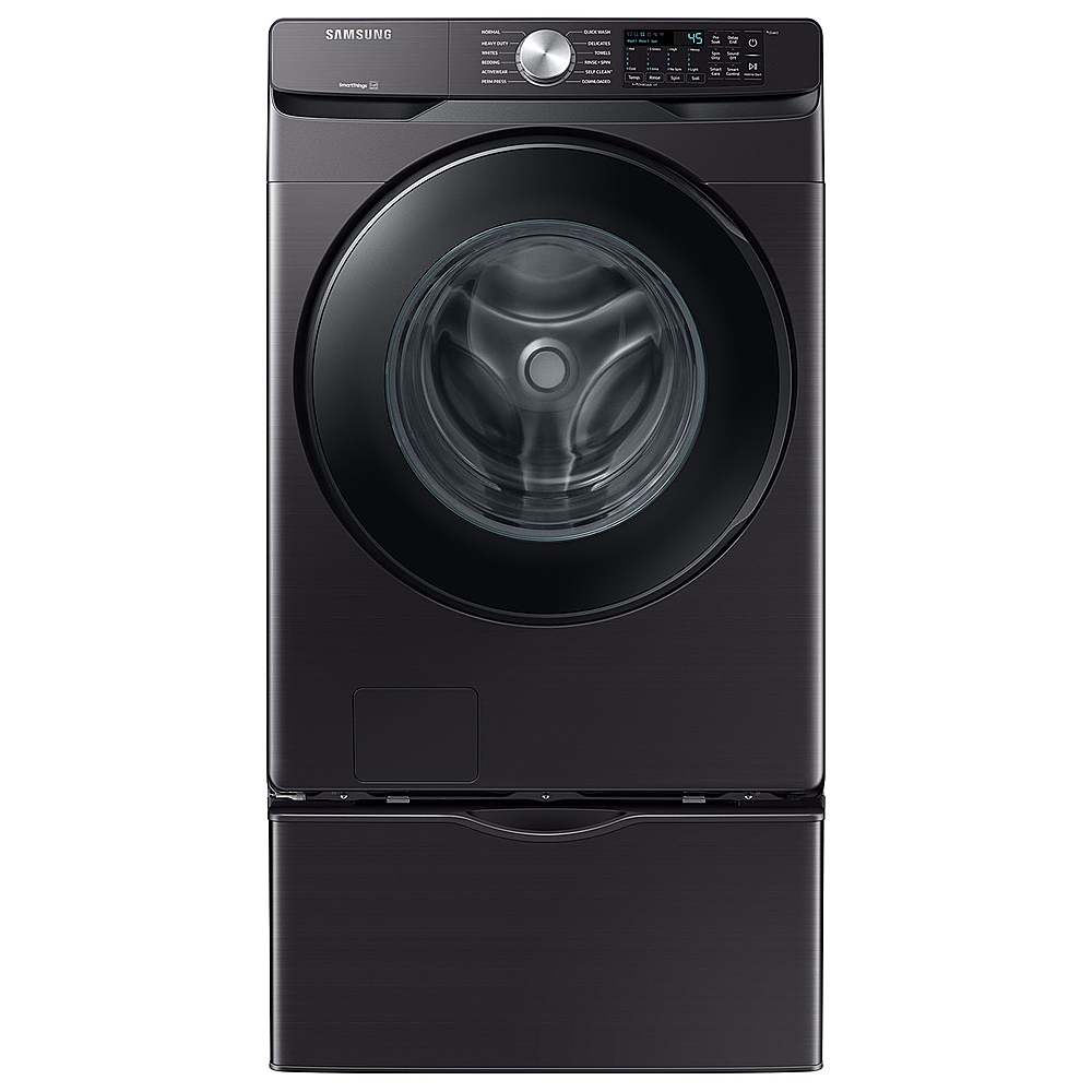 Alt View 19. Samsung - Open Box 5.1 Cu. Ft. High-Efficiency Stackable Smart Front Load Washer with Vibration Reduction Technology+ - Brushed Black.