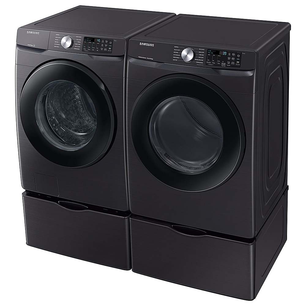 Alt View 22. Samsung - Open Box 5.1 Cu. Ft. High-Efficiency Stackable Smart Front Load Washer with Vibration Reduction Technology+ - Brushed Black.