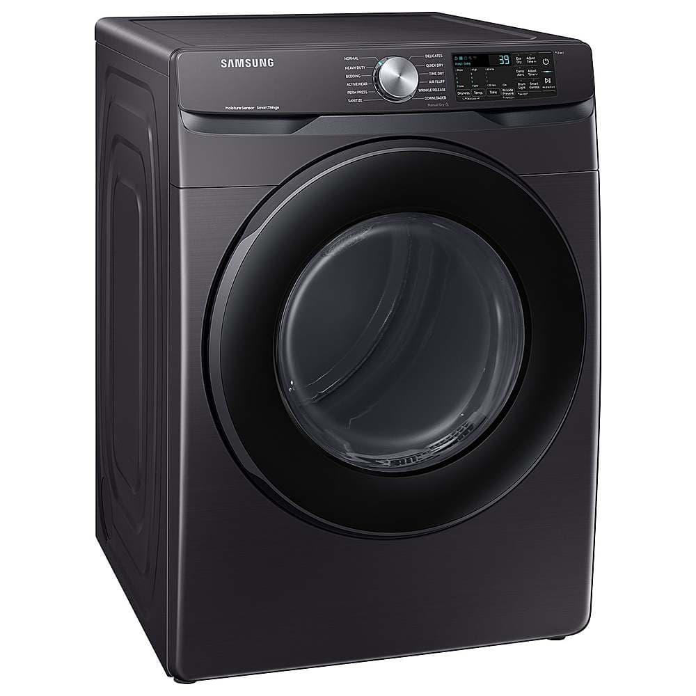 Alt View 12. Samsung - Open Box 7.5 Cu. Ft. Stackable Smart Electric Dryer with Sensor Dry - Brushed Black.
