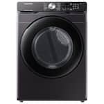 Samsung - Open Box 7.5 Cu. Ft. Stackable Smart Gas Dryer with Sensor Dry - Brushed Black
