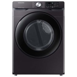 Samsung - Open Box 7.5 Cu. Ft. Stackable Smart Gas Dryer with Sensor Dry - Brushed Black - Front_Zoom